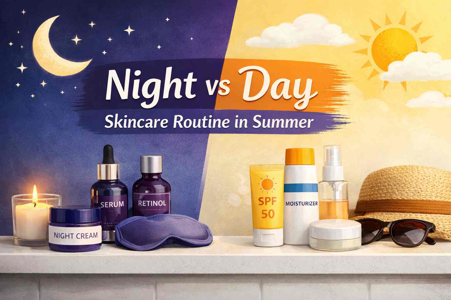 Morning vs night skincare routine for summer