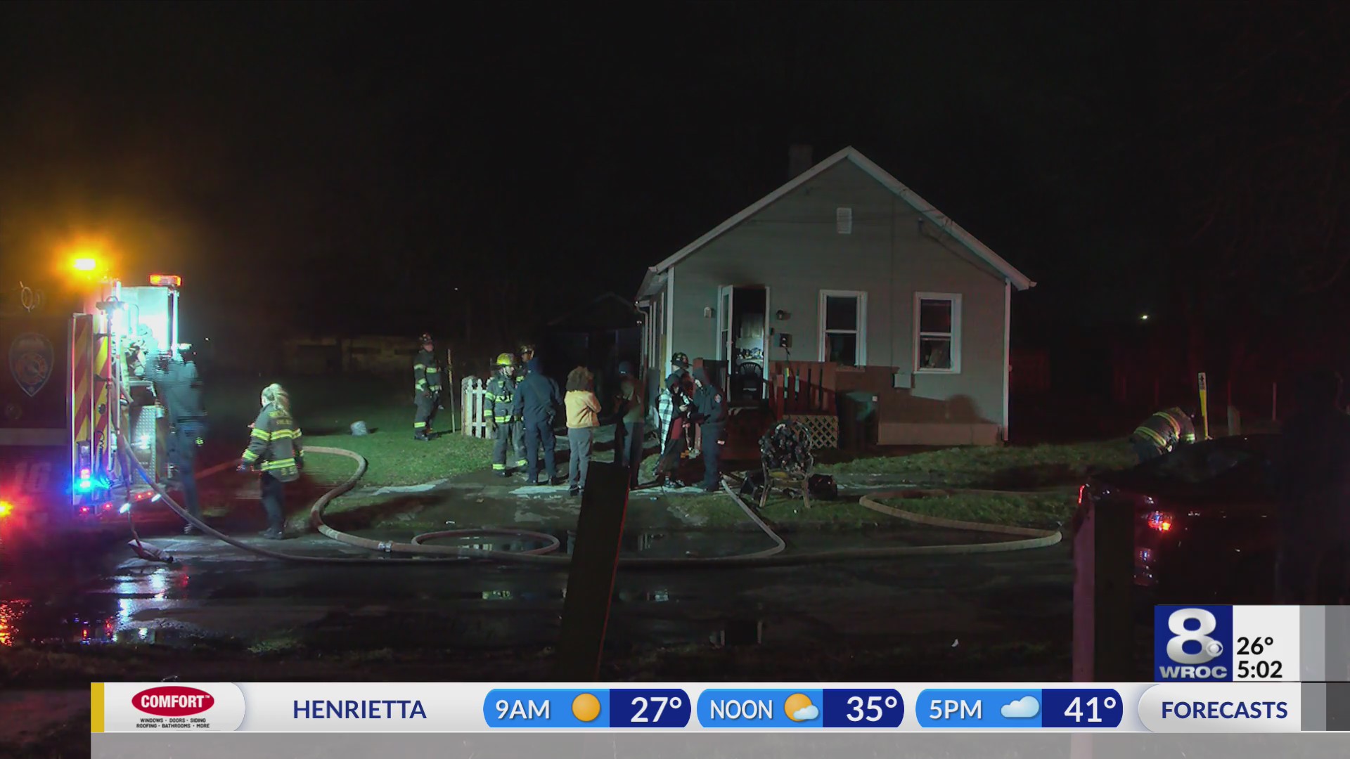 Overnight house fire in the area of Reed Pk and Hudson Ave.