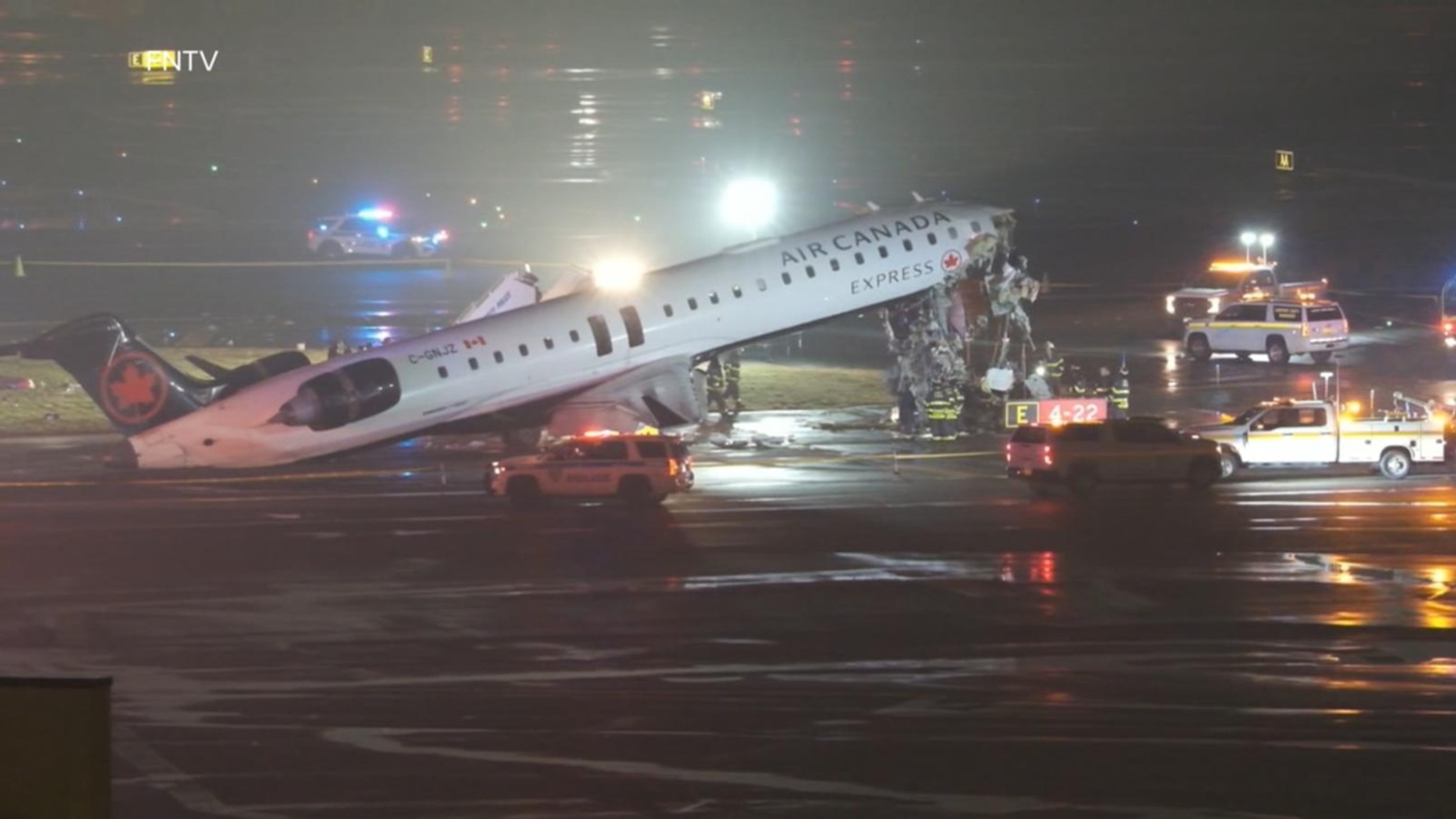 Video shows moment jet slams into fire truck at LaGuardia, killing both ...