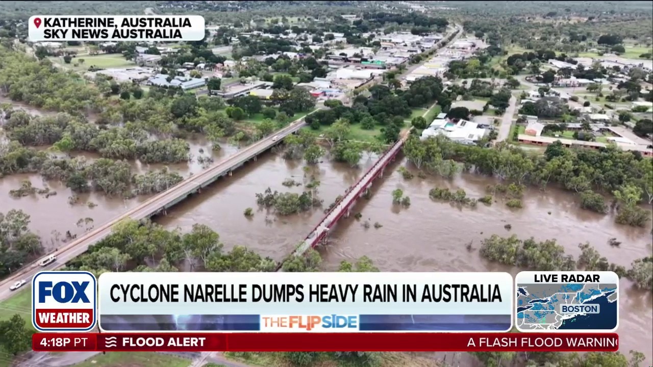 Tropical cyclone Narelle dumps heavy rain in Australia