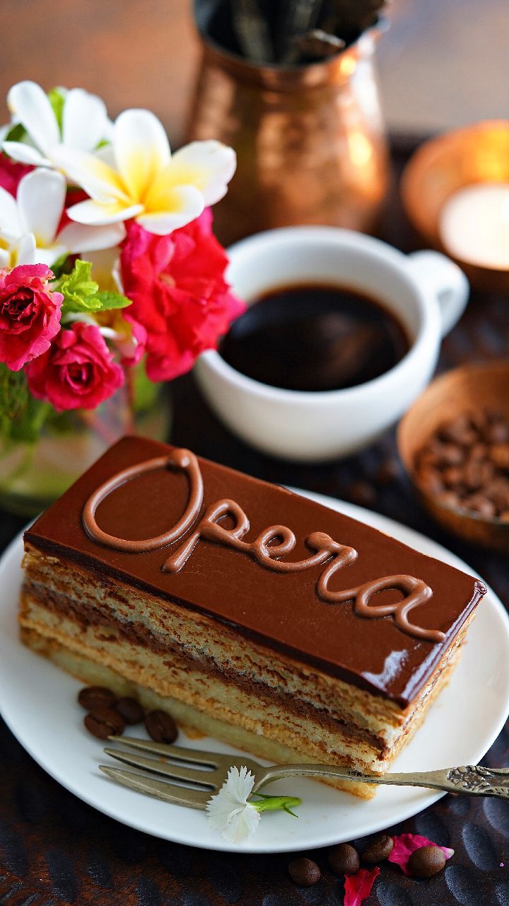 This eggless opera cake looks fancy but tastes even better