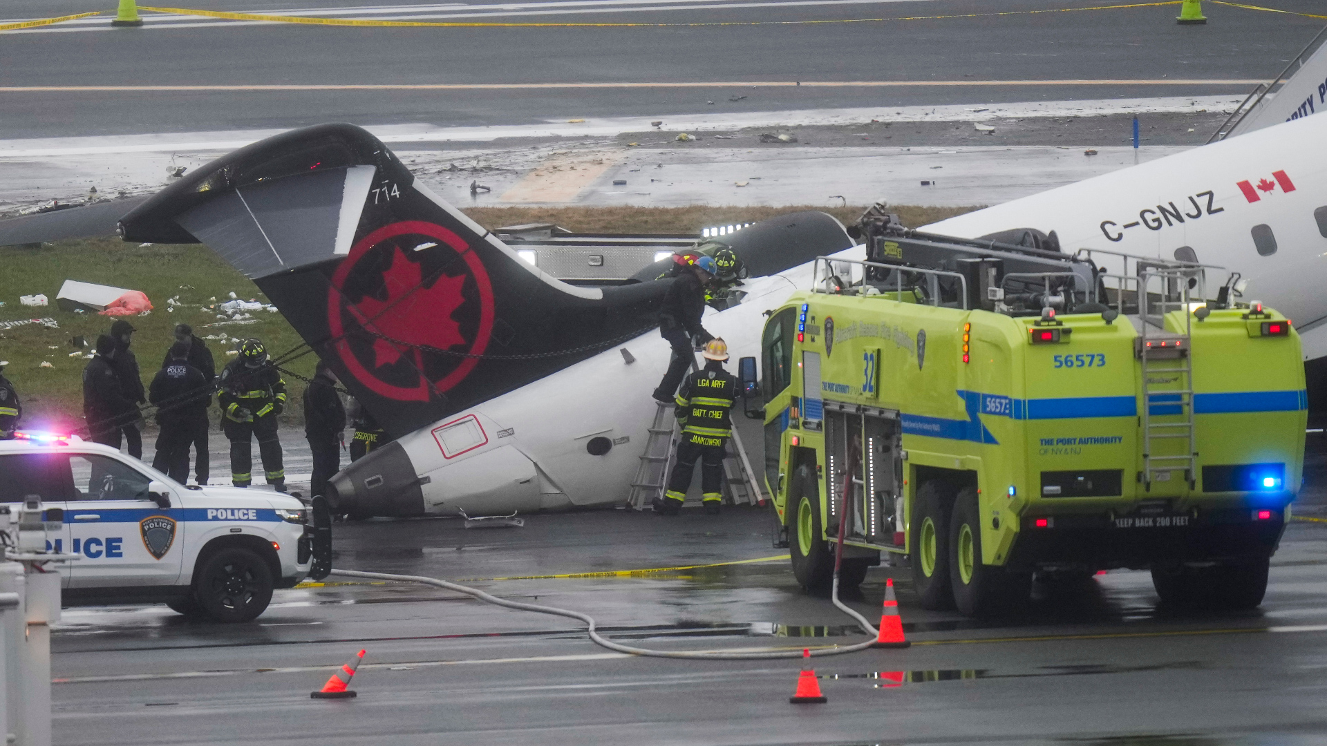 NTSB investigates why fire truck was on runway during flight AC8646 landing