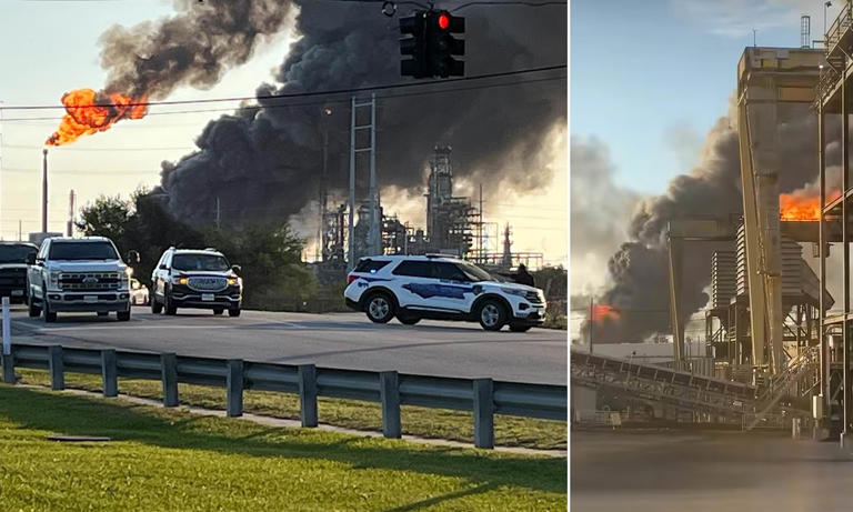 Oil refinery in Texas explodes into flames triggering massive boom as ...