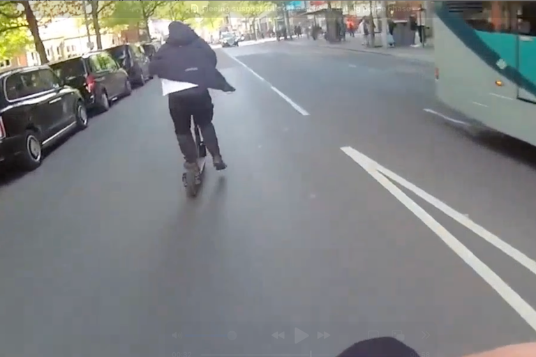 Fleeing suspect falls off e-scooter during police chase