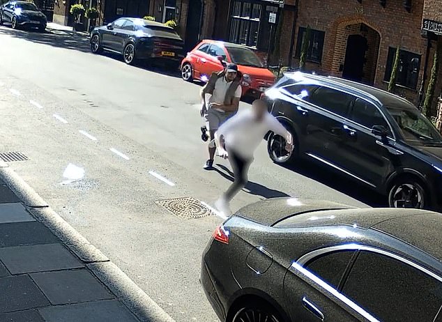 Moment Bentley driver chases after Algerian migrants who stole his £65,000 watch in Mayfair