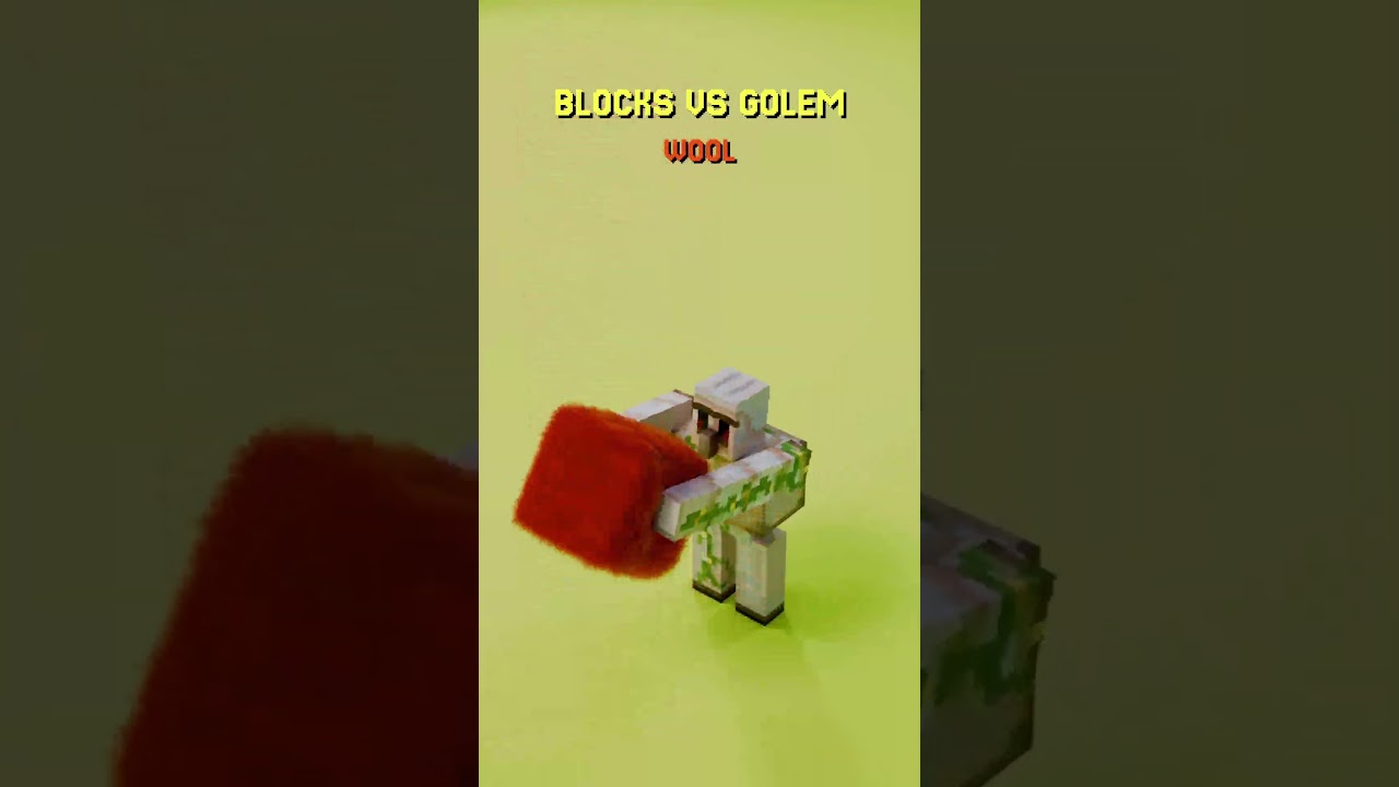 Minecraft golem vs blocks animation #blender #animation #minecraft
