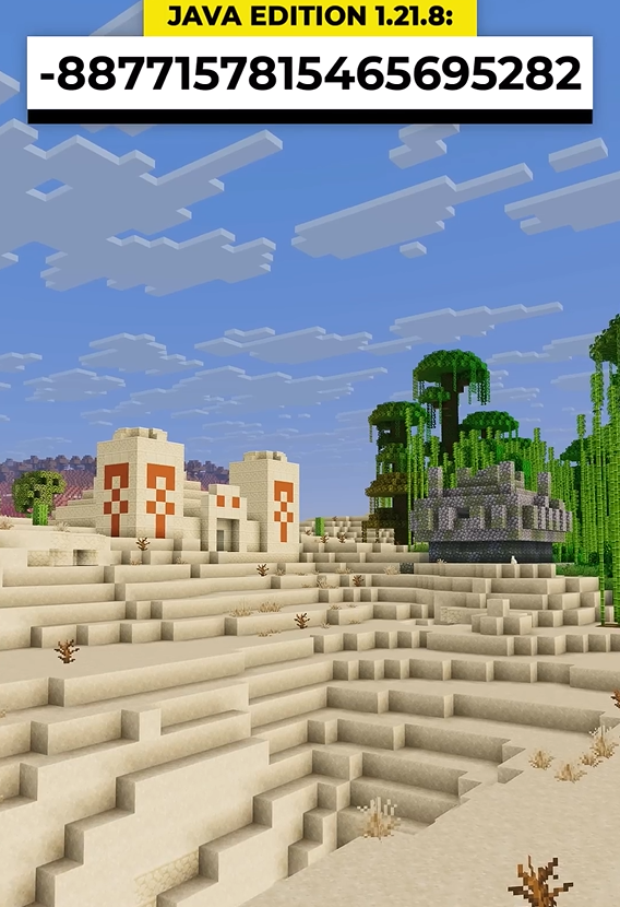 Jungle & desert temple at spawn!– Minecraft Java seed