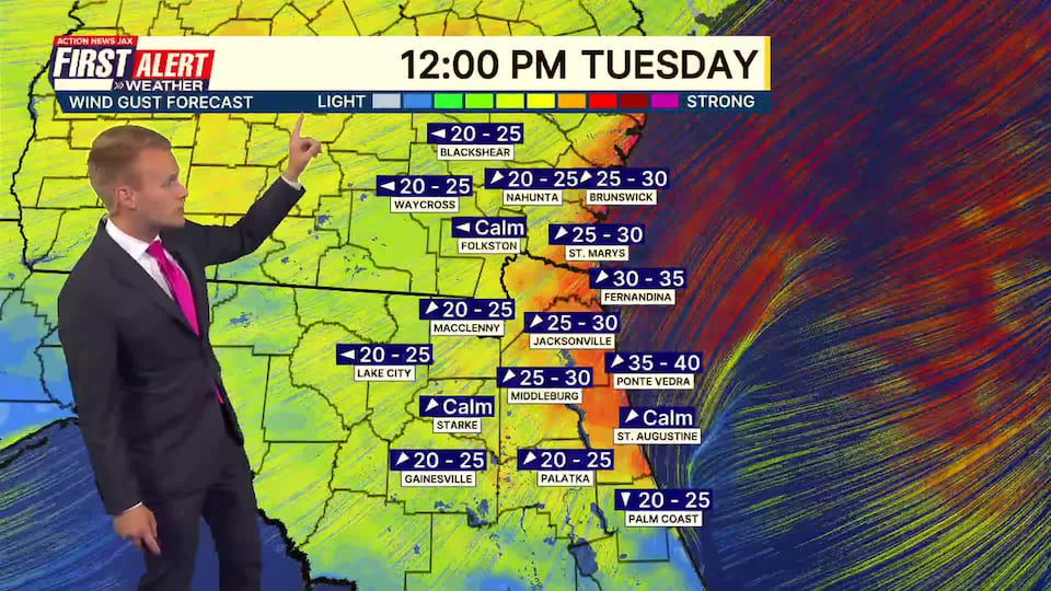 Much cooler and windy today with a few showers