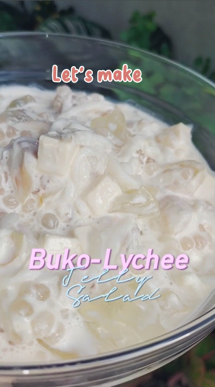 Buko lychee salad refreshing Filipino dessert