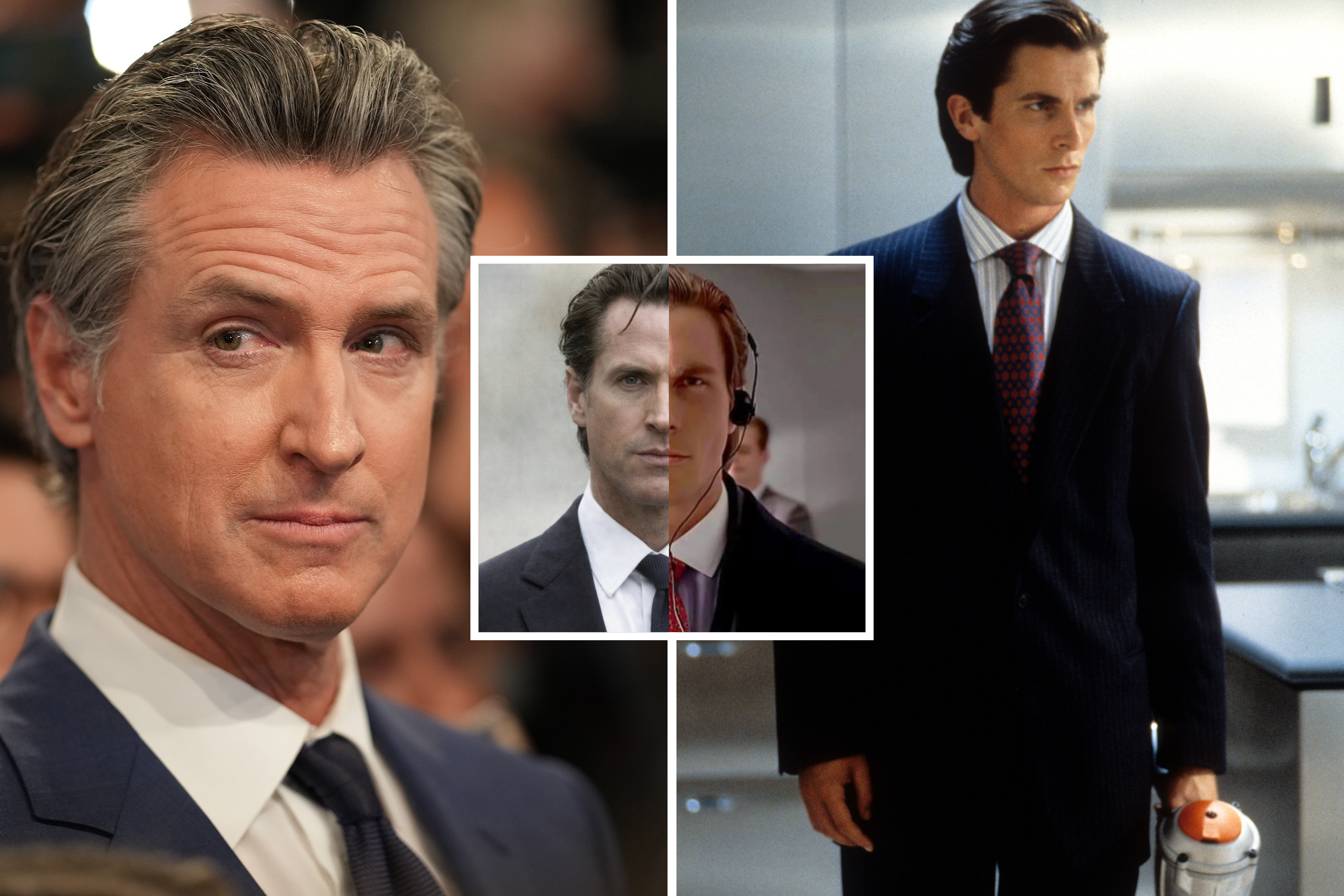 Gavin Newsom breaks silence on Patrick Bateman comparisons
