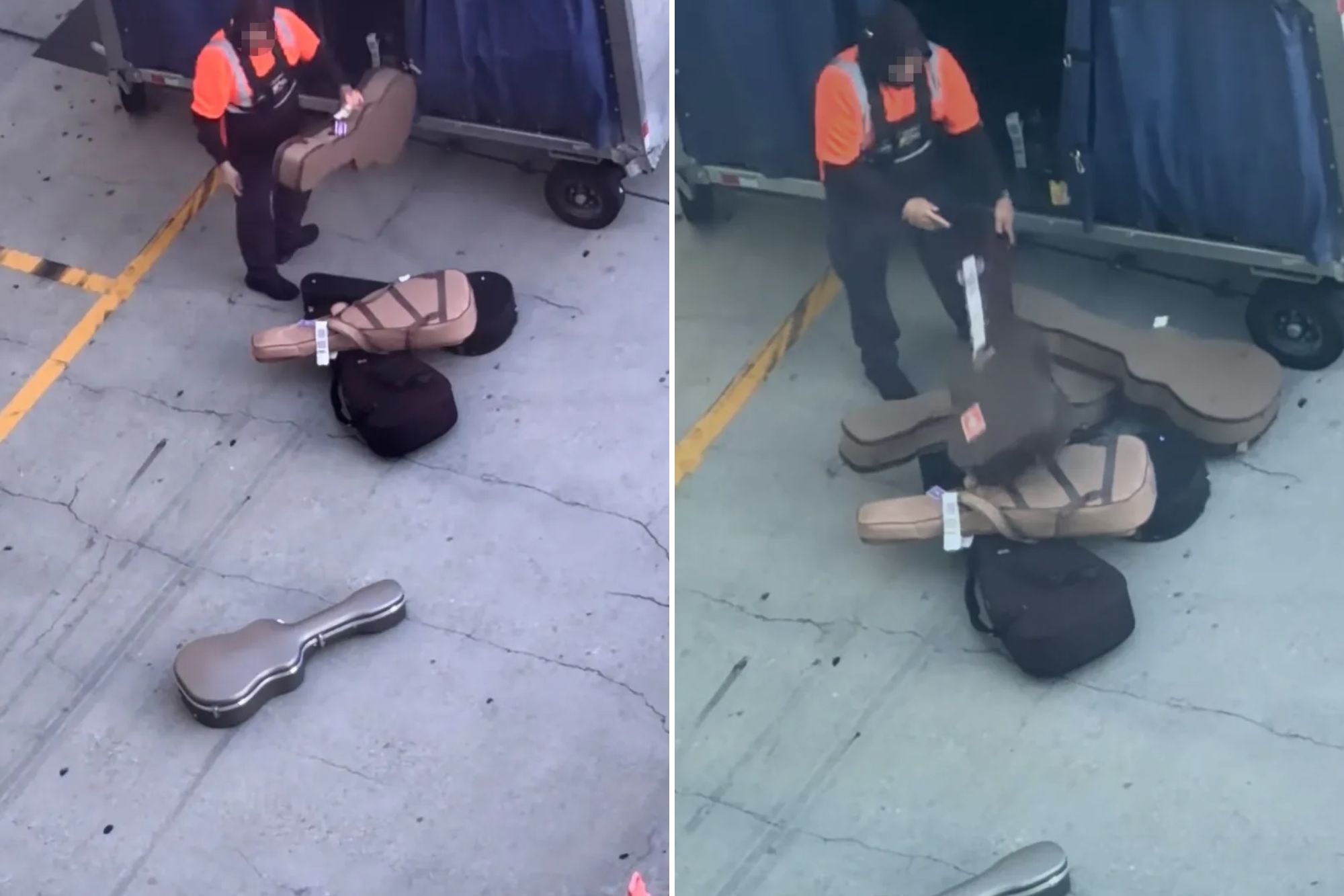 Airline baggage handler sparks outrage for tossing pricey guitars on ...