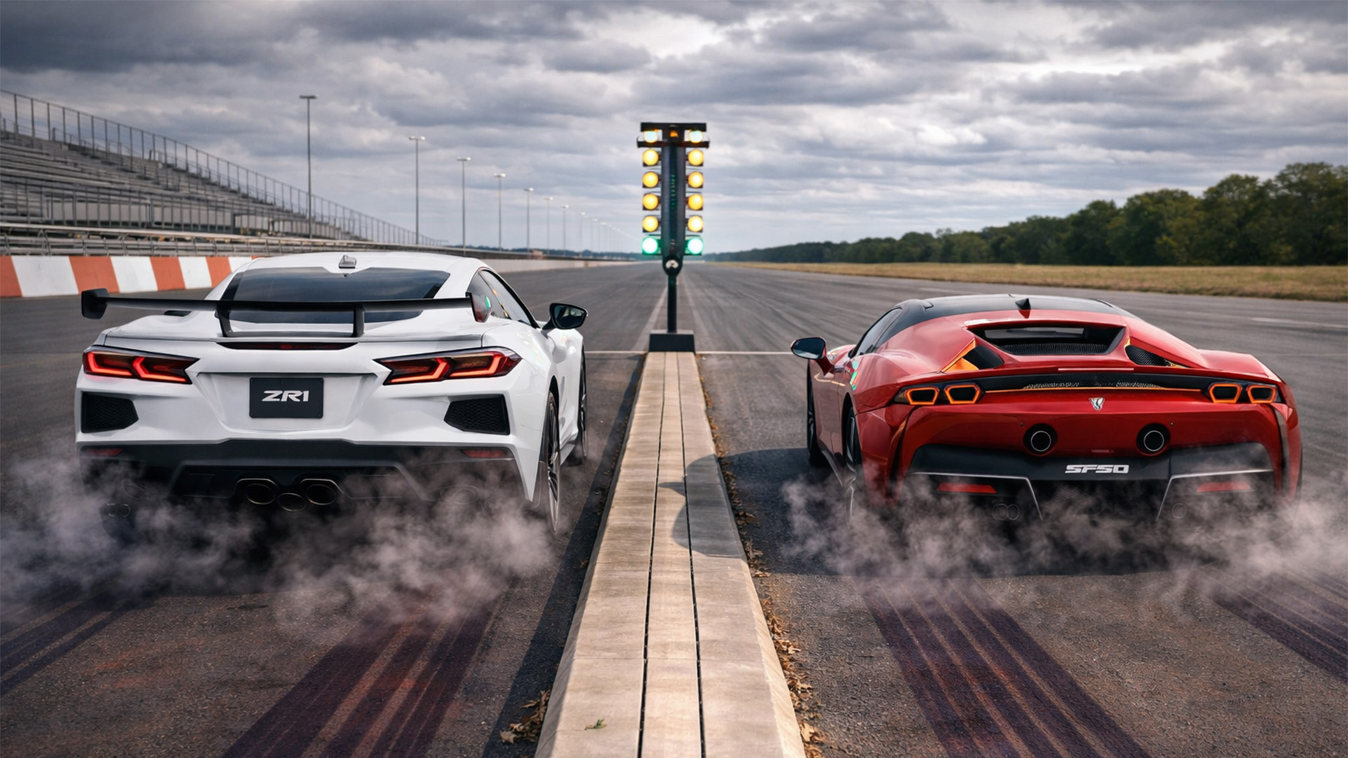 1,200 HP Ferrari SF90 vs 2026 Chevrolet Corvette ZR1 drag race