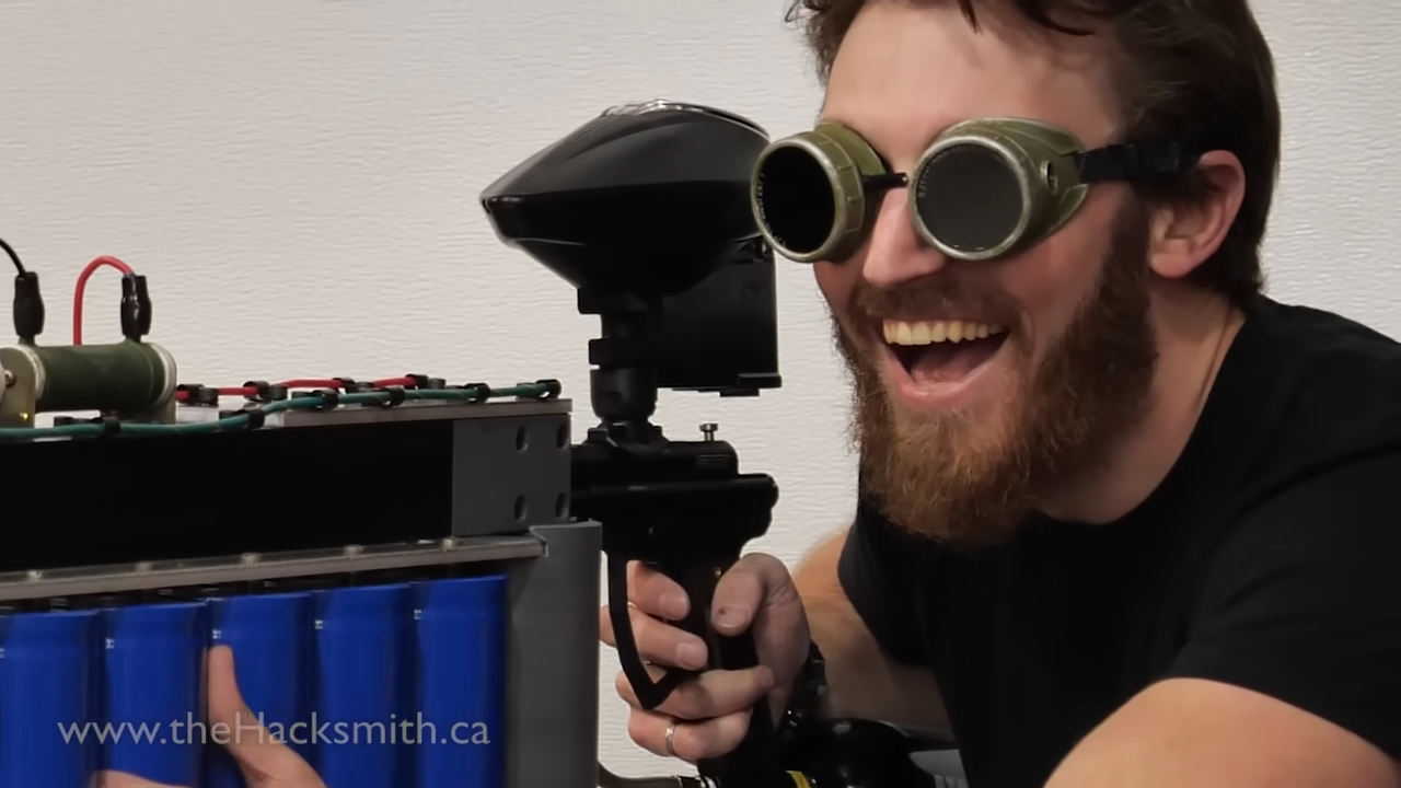 Watch what happens when he sends metal through this railgun