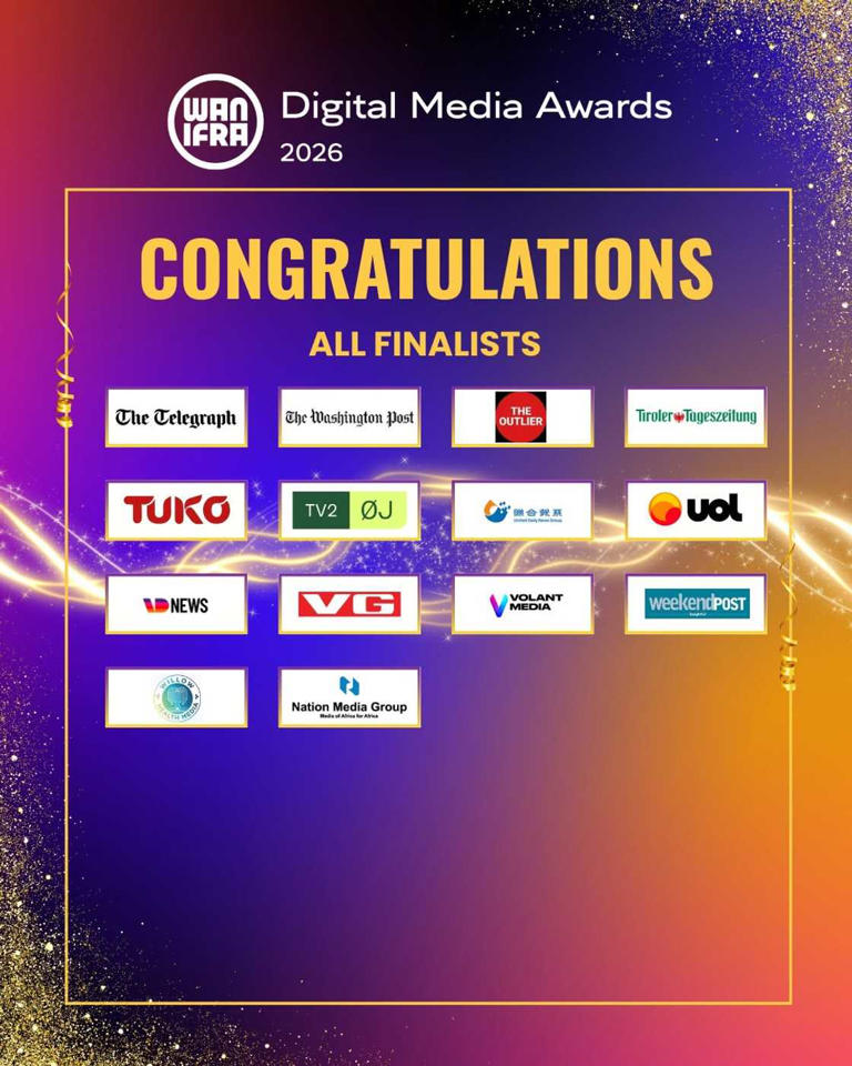 TUKO among finalists for the WAN-IFRA Digital Media Awards 2026