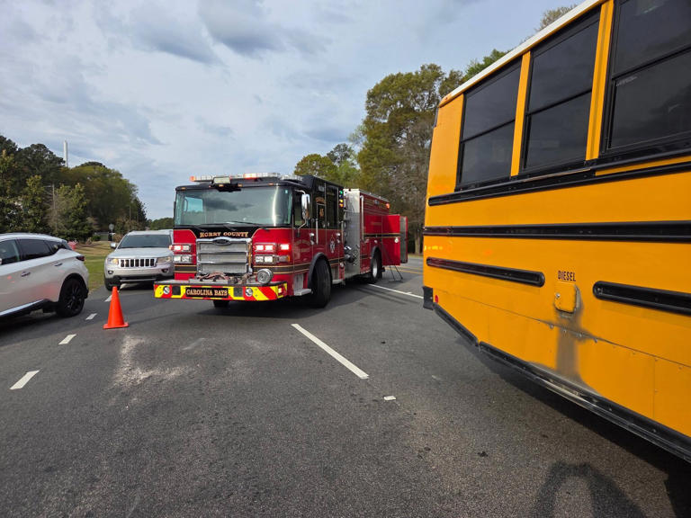 1 taken to hospital after crash involving school bus affects traffic ...