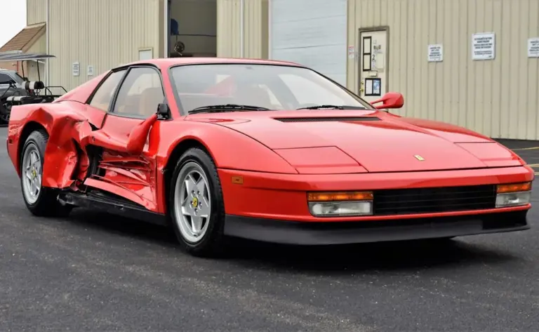 Crashed Ferrari Testarossa comes with $44K service history—and a big risk