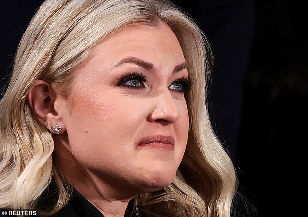 Erika Kirk, the widow of slain conservative activist Charlie Kirk, was recently accused of not grieving her husband because she spent $1,000 at Alo Yoga the morning after he was assassinated. Erika is pictured getting emotional at the State of the Union address