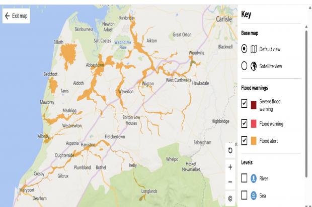 Roads affected by surface flooding following heavy rainfall