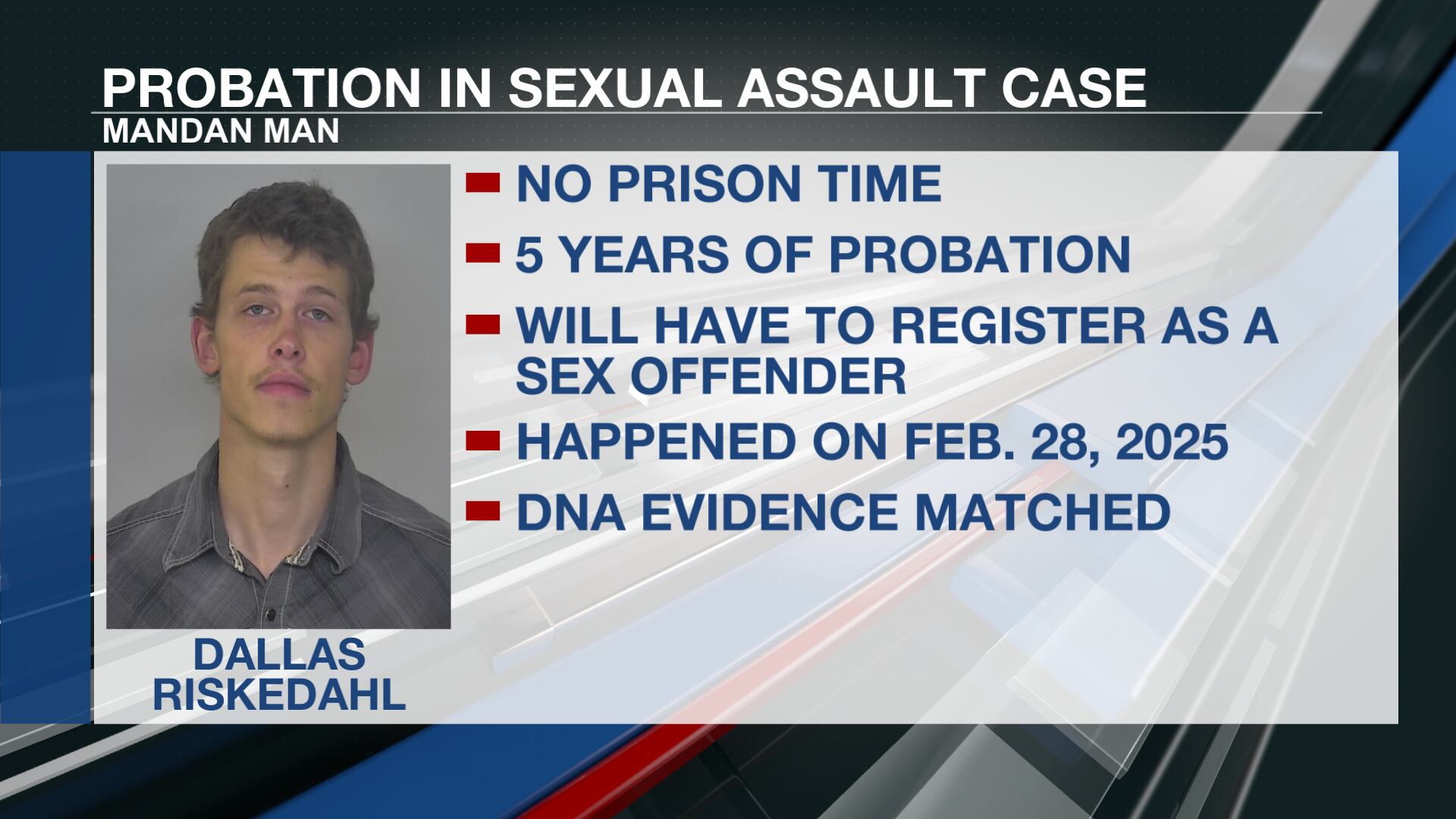 Mandan man gets 5-year probation for sexual assault of an unconscious woman