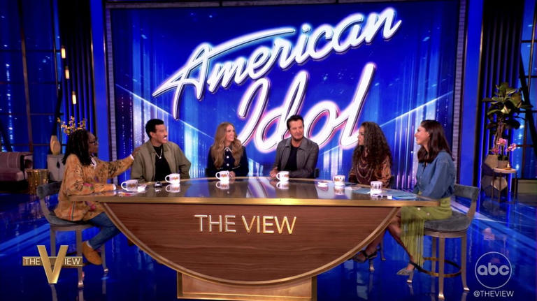 Whoopi Goldberg, Lionel Ritchie, Carrie Underwood, Luke Bryan, Sunny Hostin, and Abby Huntsman on 'The View' Credit: ABC