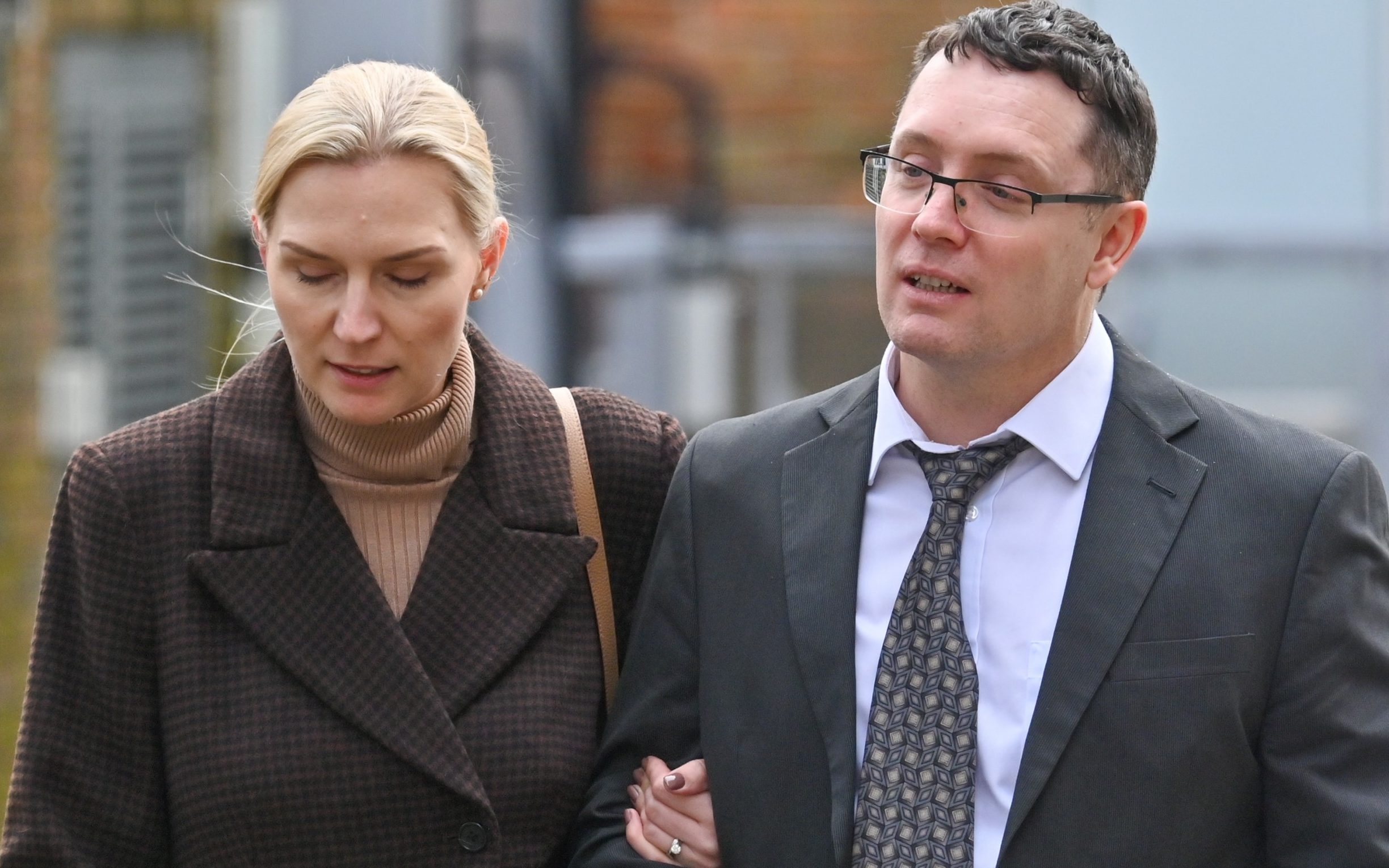 Christopher Trybus with his current wife Bea Trybus outside Winchester Crown Court - Andrew Croft/Solent