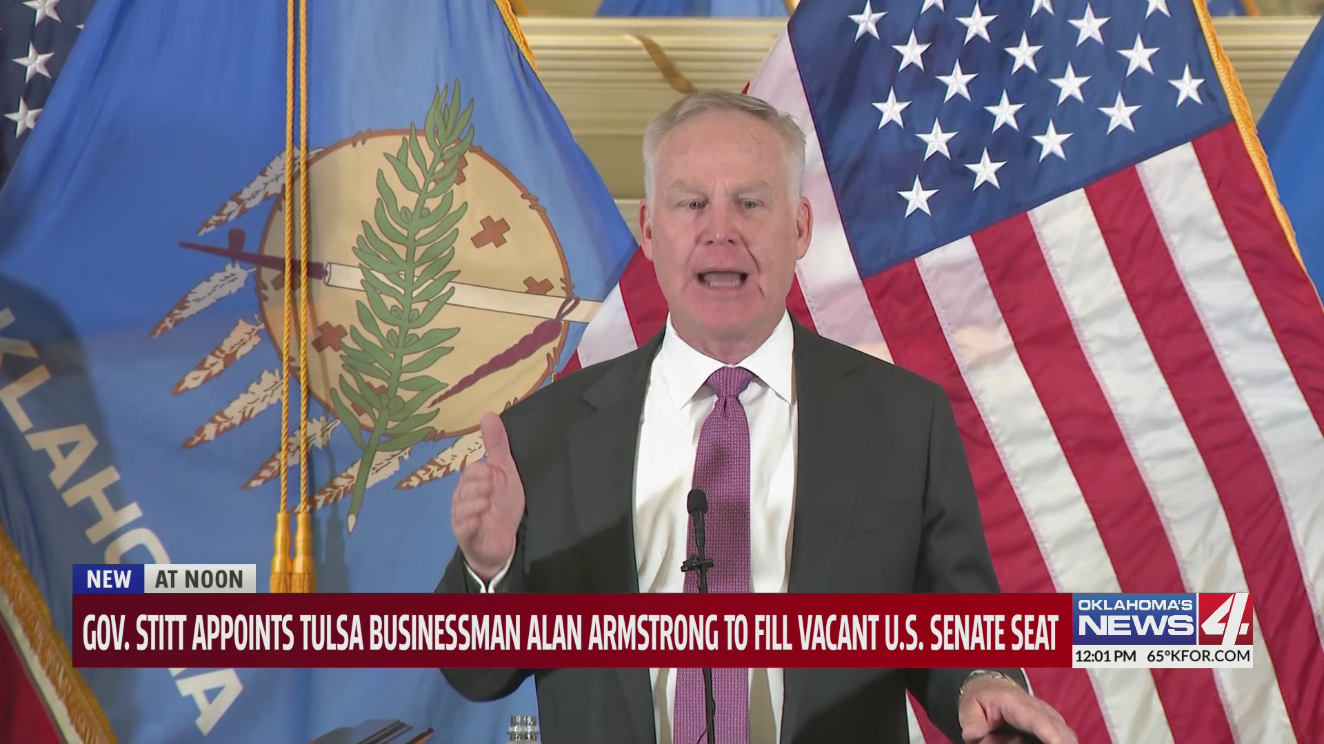 Governor Kevin Stitt announces next US senator