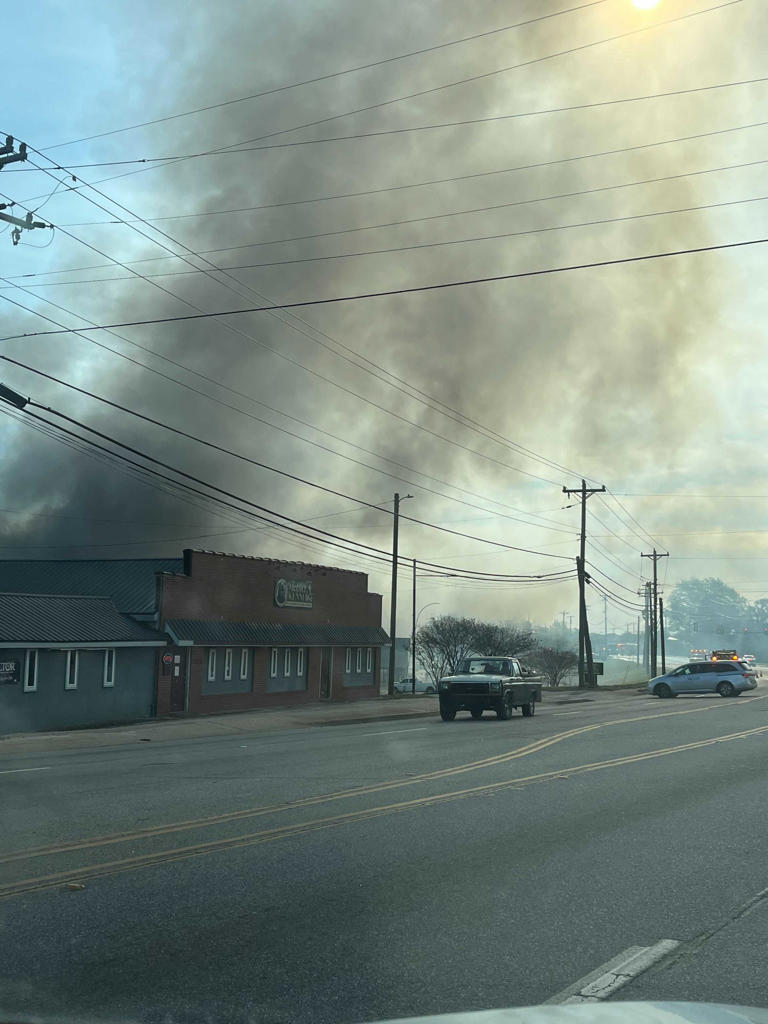Fire at recycling center sends smoke over part of Greenville