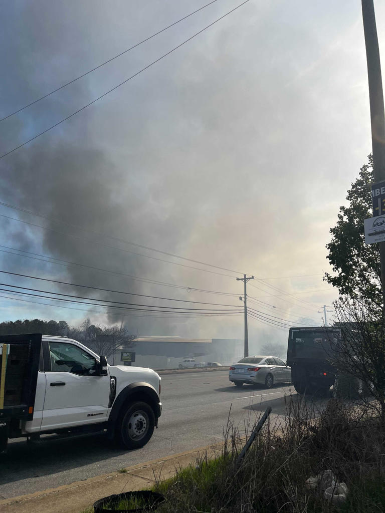 Fire at recycling center sends smoke over part of Greenville