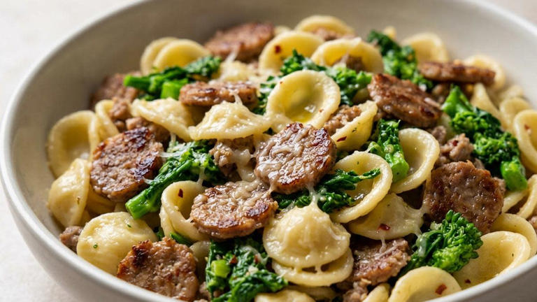 Orecchiette with sausage and broccoli rabe