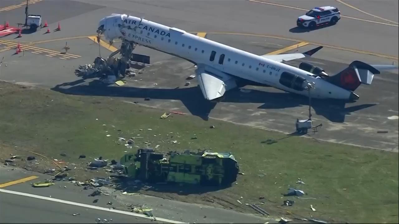 Aerial video shows scene of collision at New York