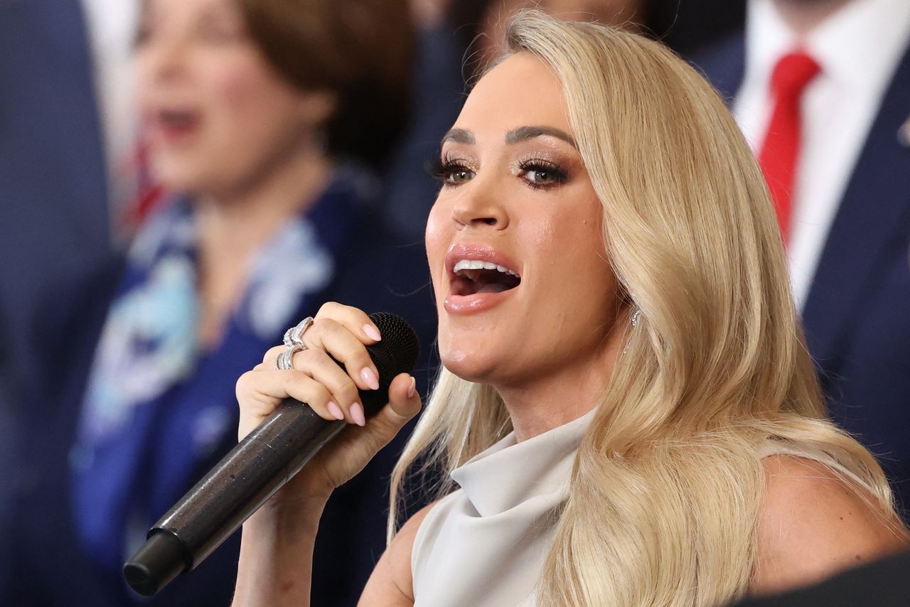 Underwood performing on the day of Trump's inauguration at the Rotunda of the US Capitol on January 20, 2025 Credit: Kevin Lamarque / POOL / AFP via Getty