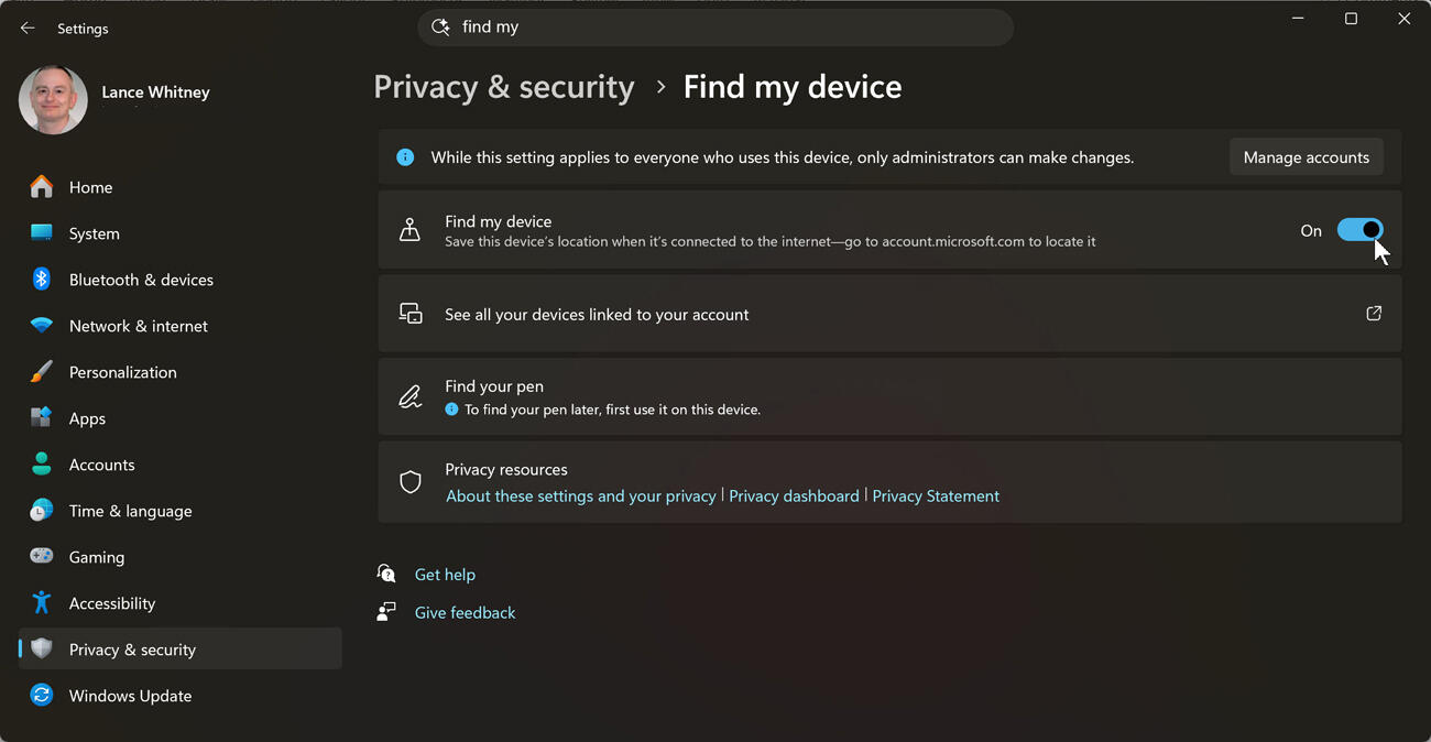 Screenshot by Lance Whitney/ZDNET