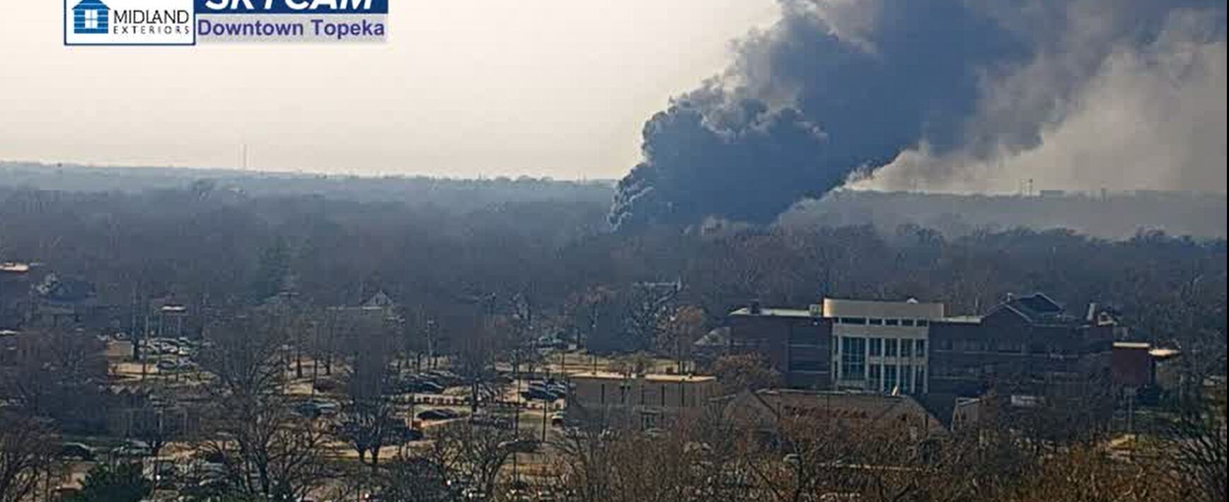 Fire in southwest Topeka sends smoke cloud into the sky, TFD responds