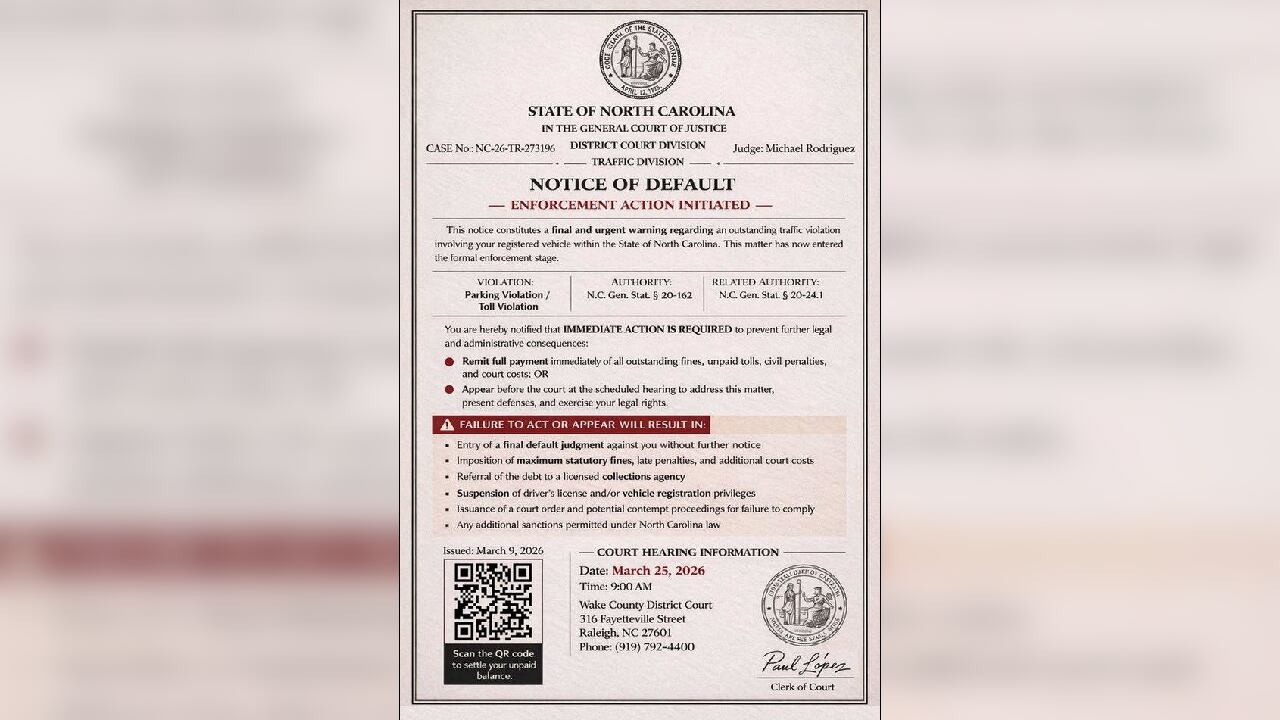 Law enforcement warns of scam text posing as official court document