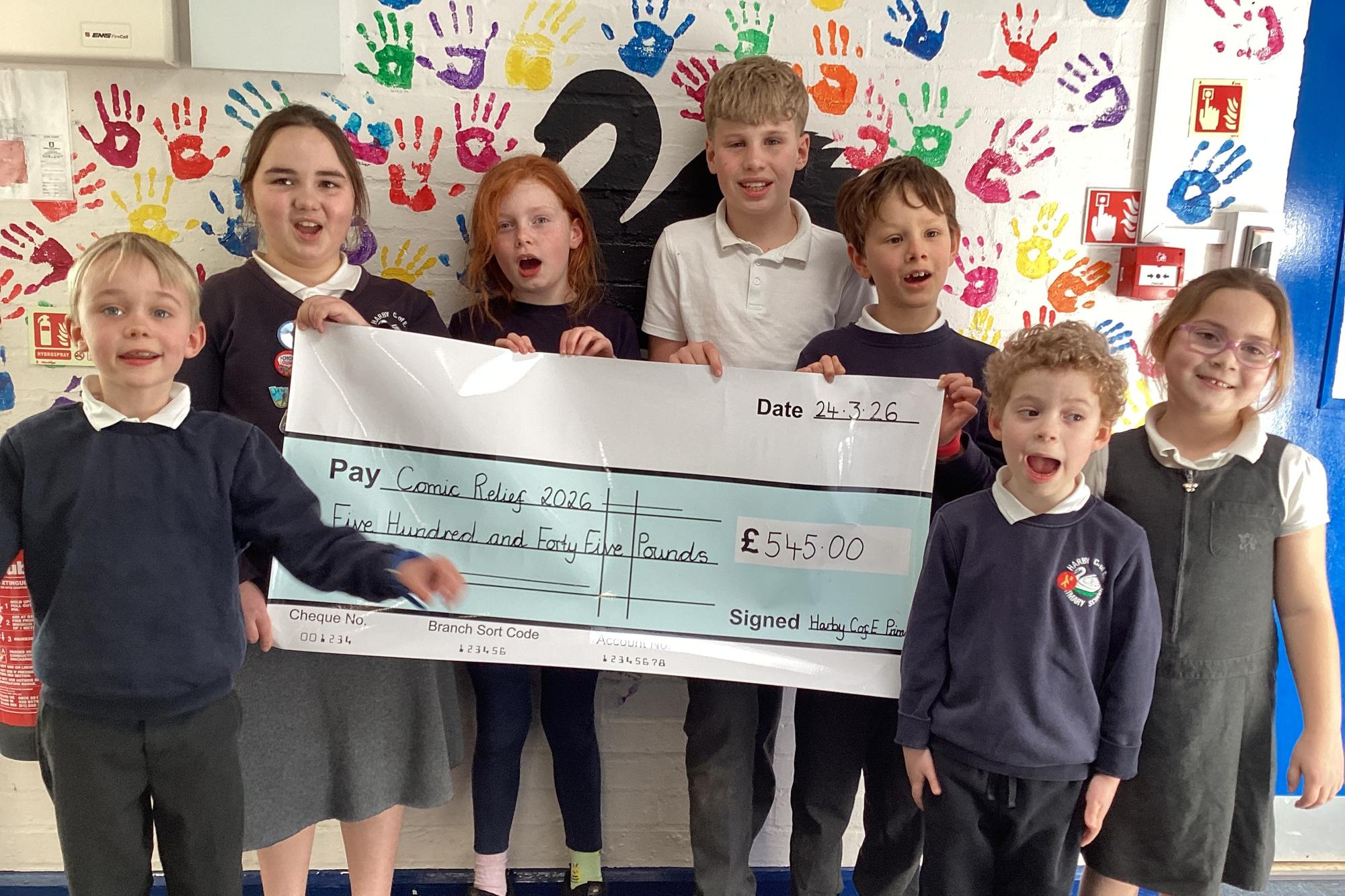 Village school pupils raise hundreds of pounds for Comic Relief
