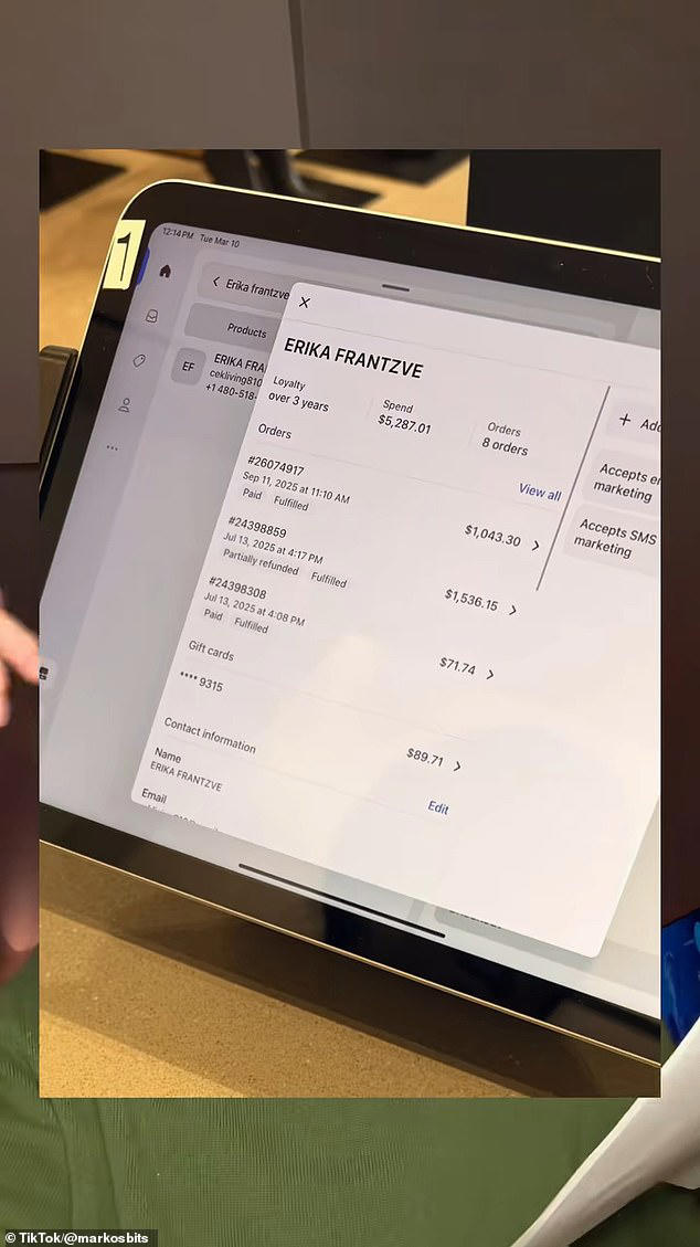 Markosbits showed the photo of the receipt, which was timestamped to September 11 at 11.10am. Charlie was fatally shot the day before around 12.23pm