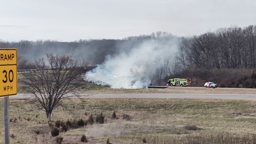 Updated: Semi fire on I-74 appears to have started from the truck’s tires