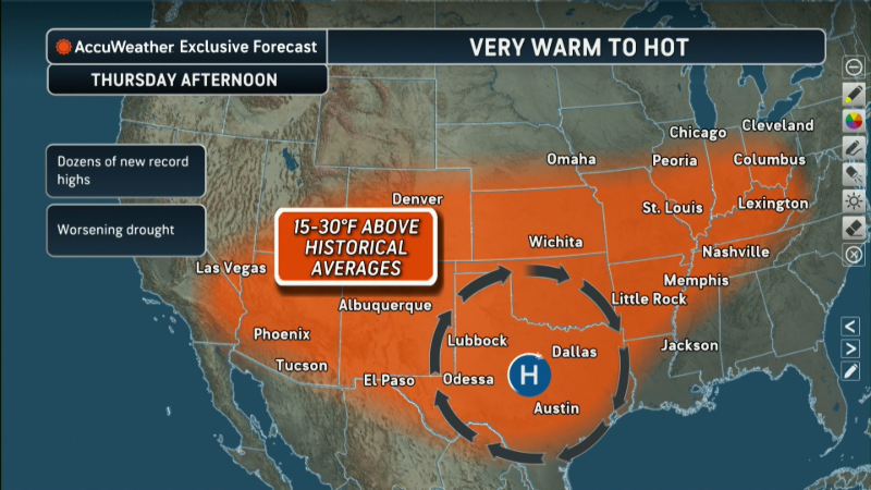 Record-breaking heat wave shifts east from the Southwest across the Plains