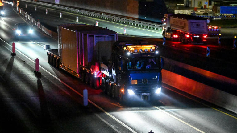 Atom-Müll Castor-Transport am 25. März 2026 auf der A2 in Bottrop.