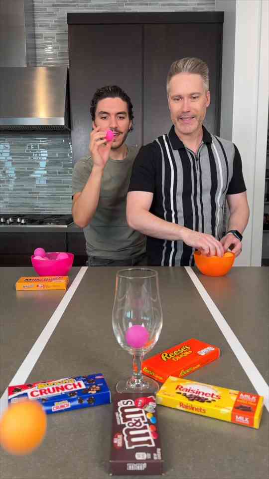 Chocolate sweet pong challenge gets intense fast