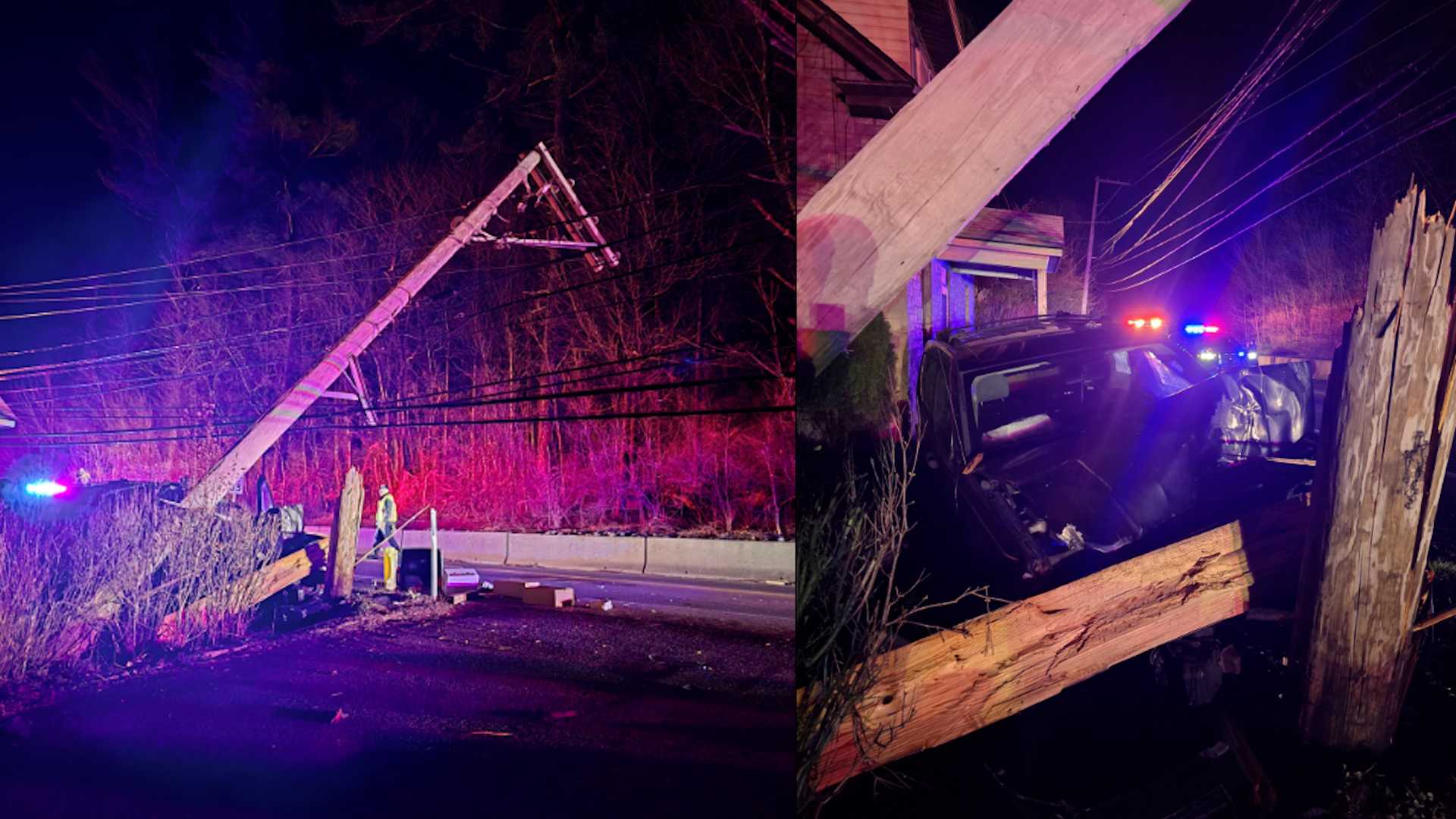 Vehicle crashes, snaps pole | PPL crews work to make repairs