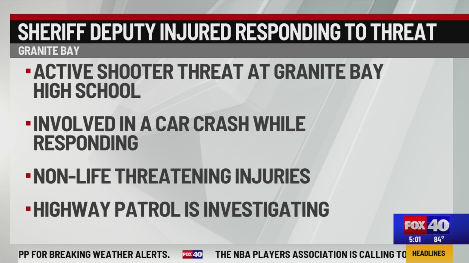 Granite Bay High School placed on lockdown after school shooting threat