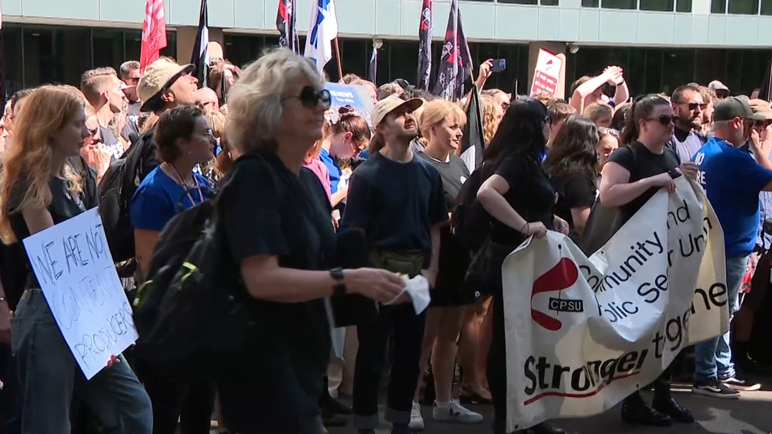 Channel suddenly switches as thousands of ABC staff walk off the job