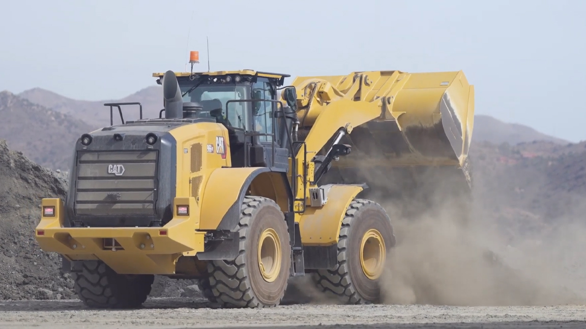 Dust flies as this giant machine gets to work
