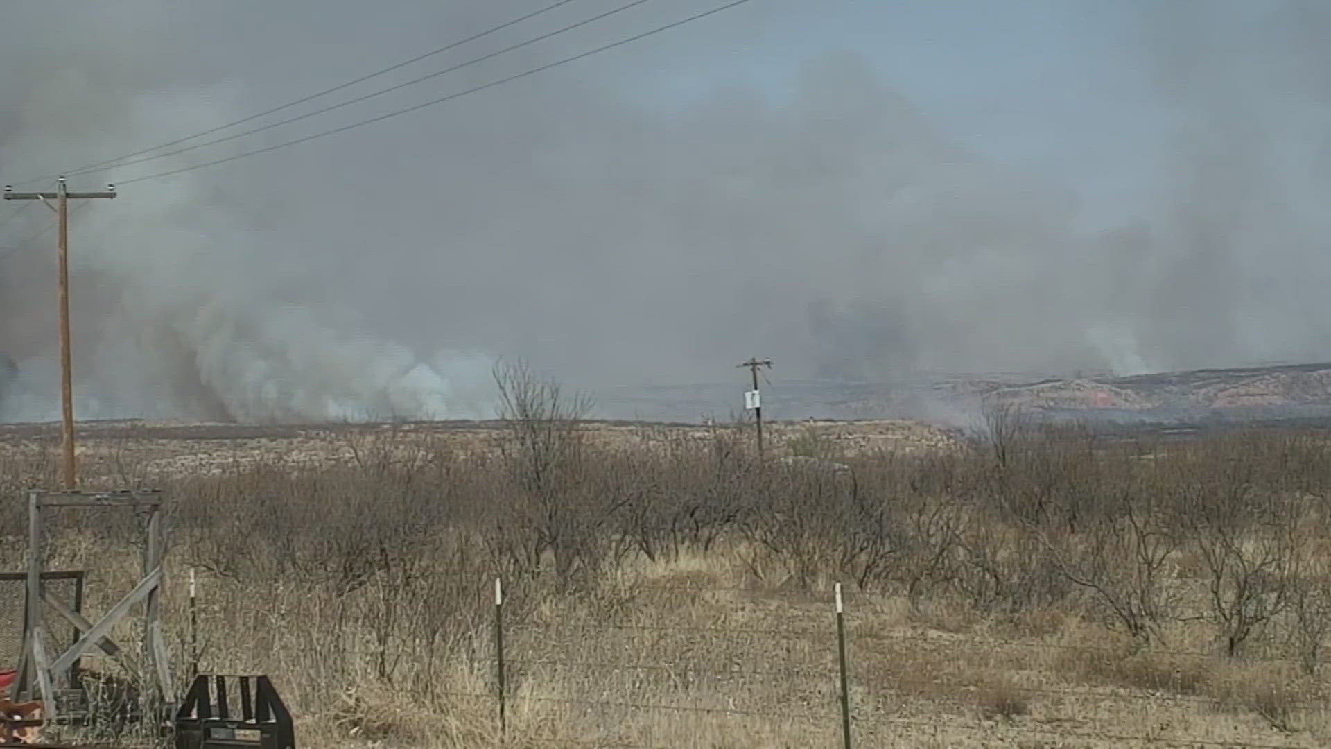 Crews work to contain a wildfire in the Texas Panhandle, officials say