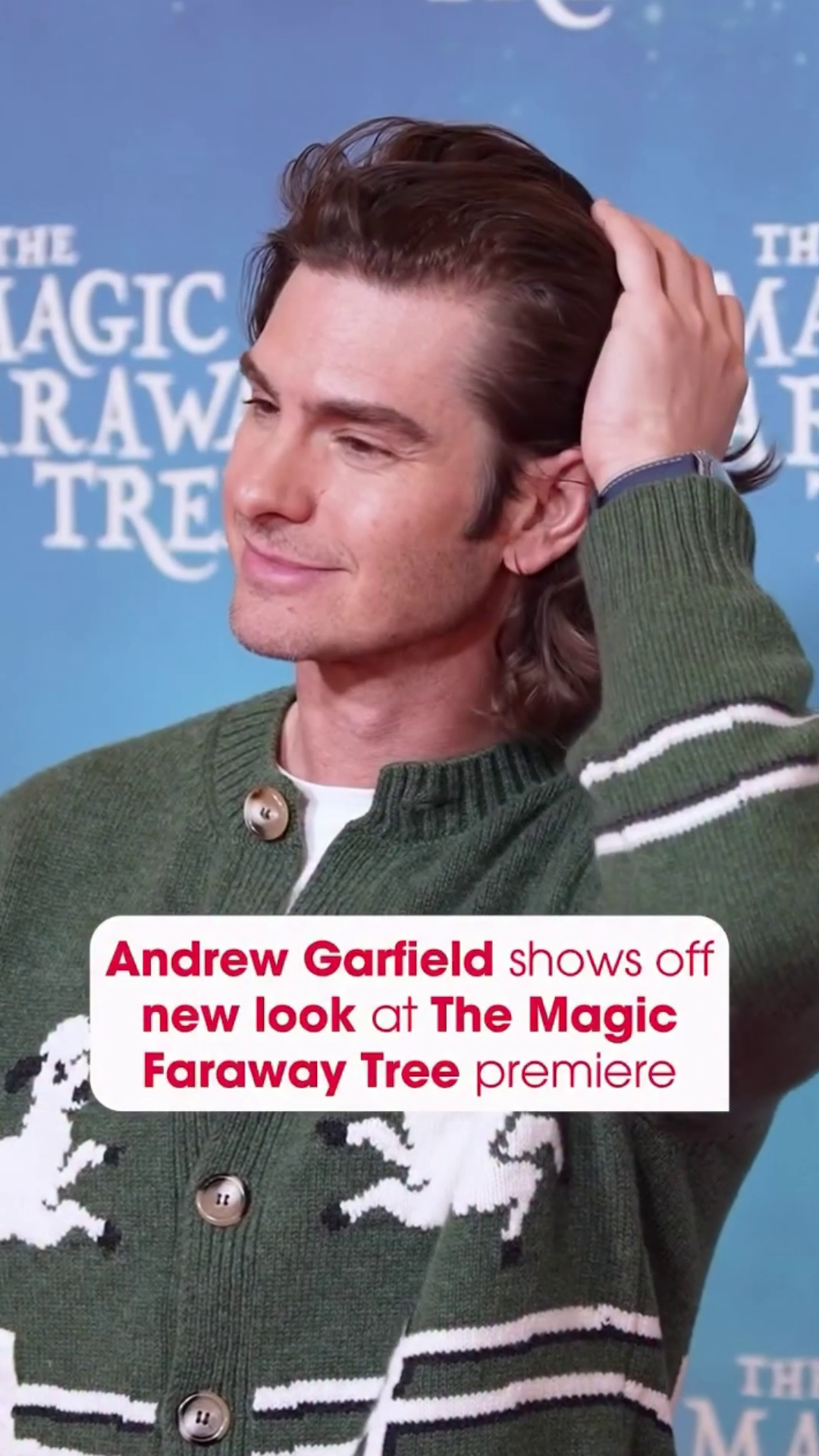 Andrew Garfield debuts long hair look at The Magic Faraway Tree premiere