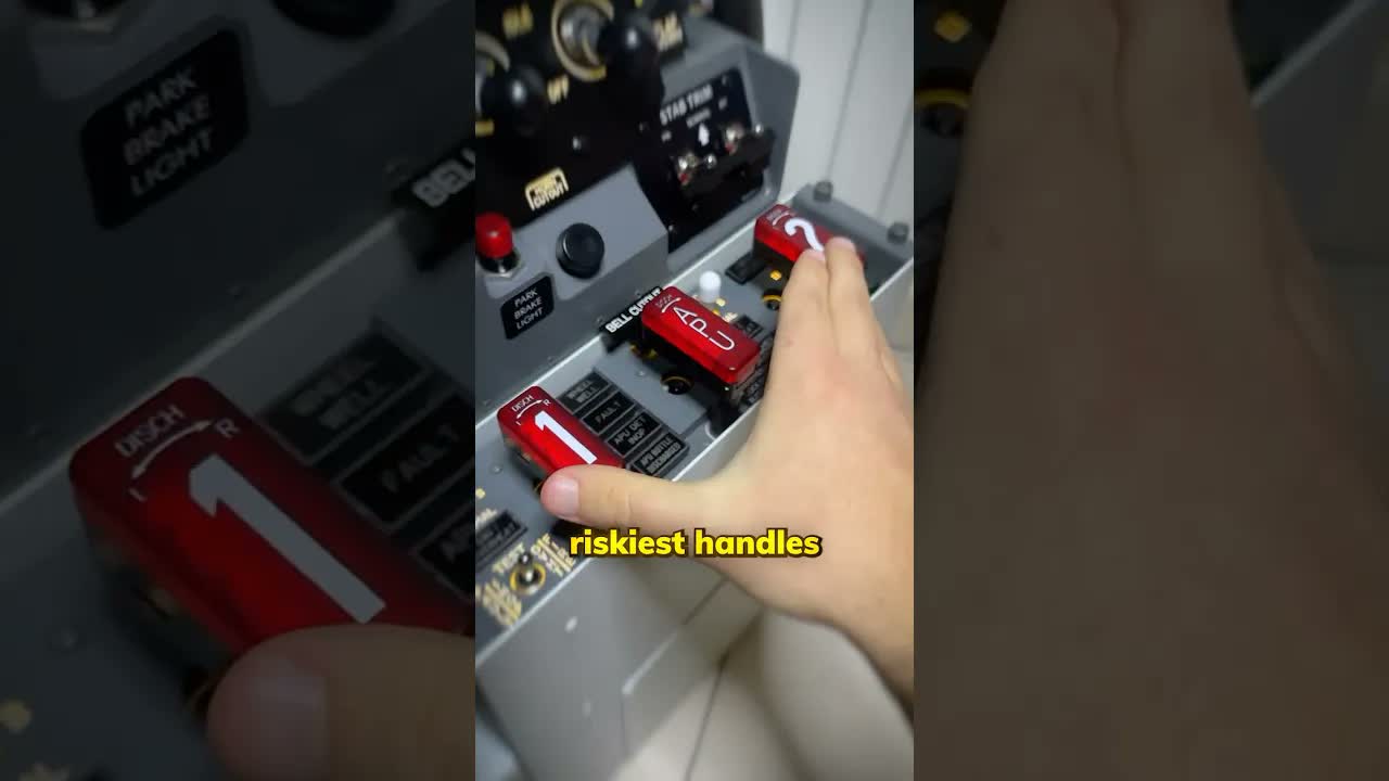 Airplane engine fire handles explained with cockpit simulator