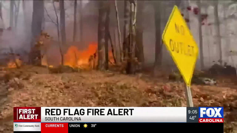 Red flag fire alert issued for South Carolina as drought intensifies