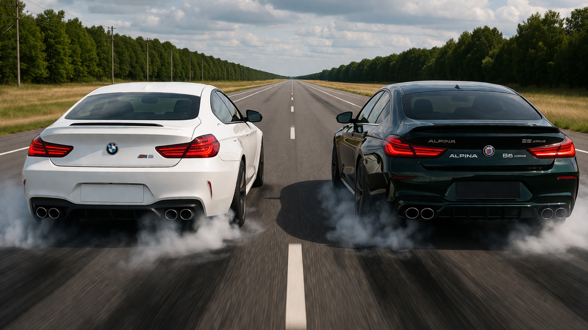 Alpina B6 vs BMW M6 competition drag race