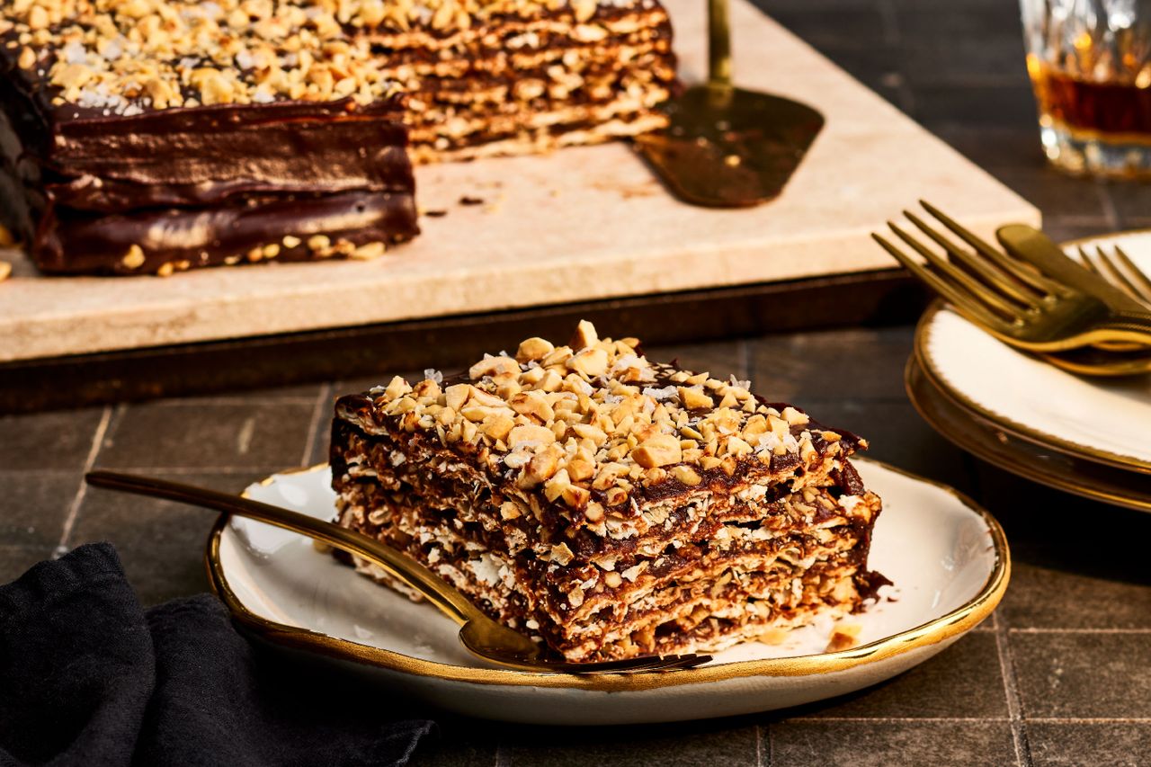 Chocolate Hazelnut Matzoh Cake